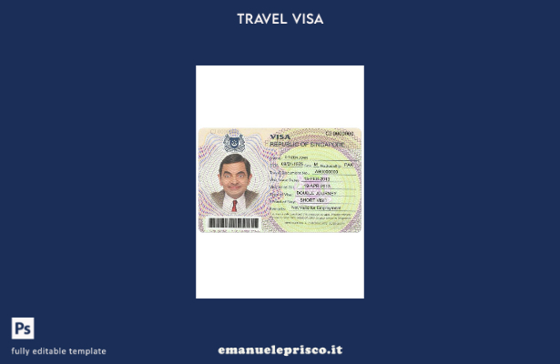 modello di visto per Singapore in stile verificato 1
